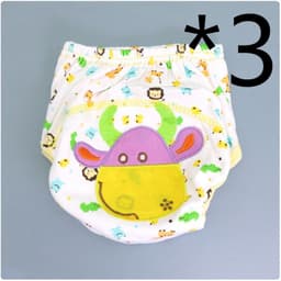 image-Summer Embroidered Baby Cotton Learning Pants Diaper Pocket Waterproof Training Pants Leak-Proof Breathable Bread Pants