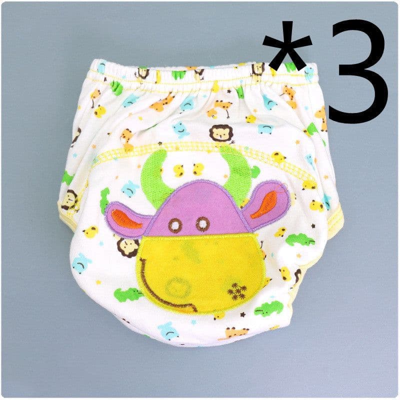 image-Summer Embroidered Baby Cotton Learning Pants Diaper Pocket Waterproof Training Pants Leak-Proof Breathable Bread Pants