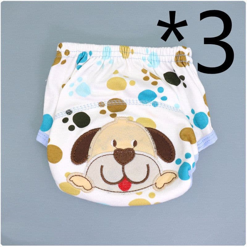 image-Summer Embroidered Baby Cotton Learning Pants Diaper Pocket Waterproof Training Pants Leak-Proof Breathable Bread Pants