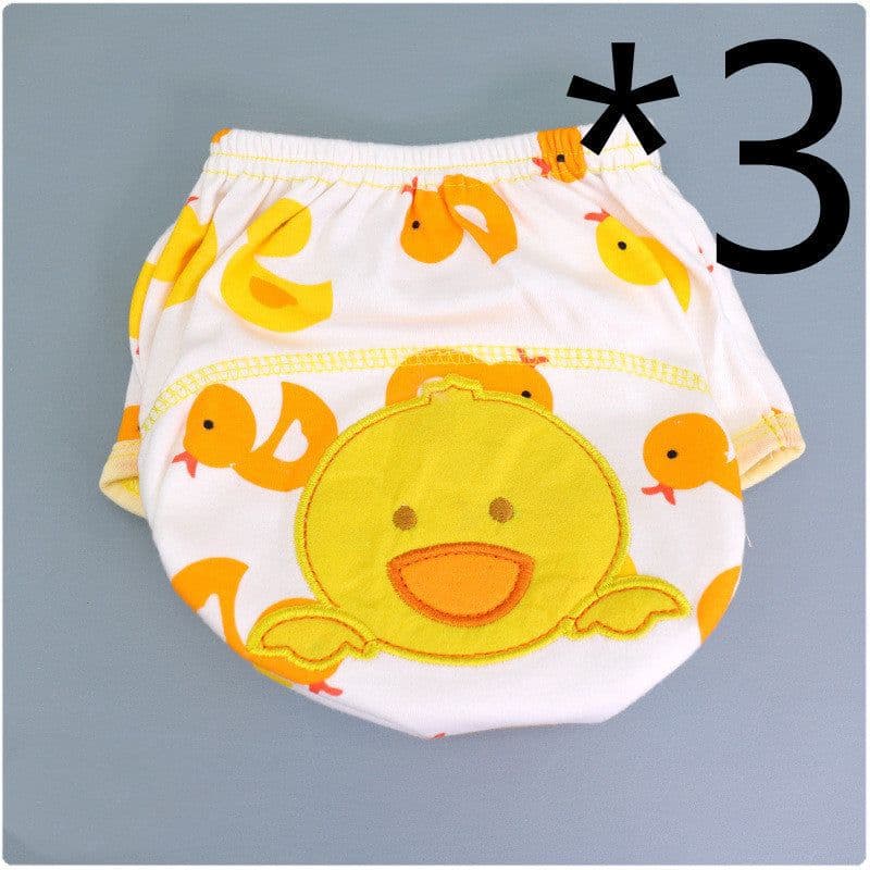 image-Summer Embroidered Baby Cotton Learning Pants Diaper Pocket Waterproof Training Pants Leak-Proof Breathable Bread Pants