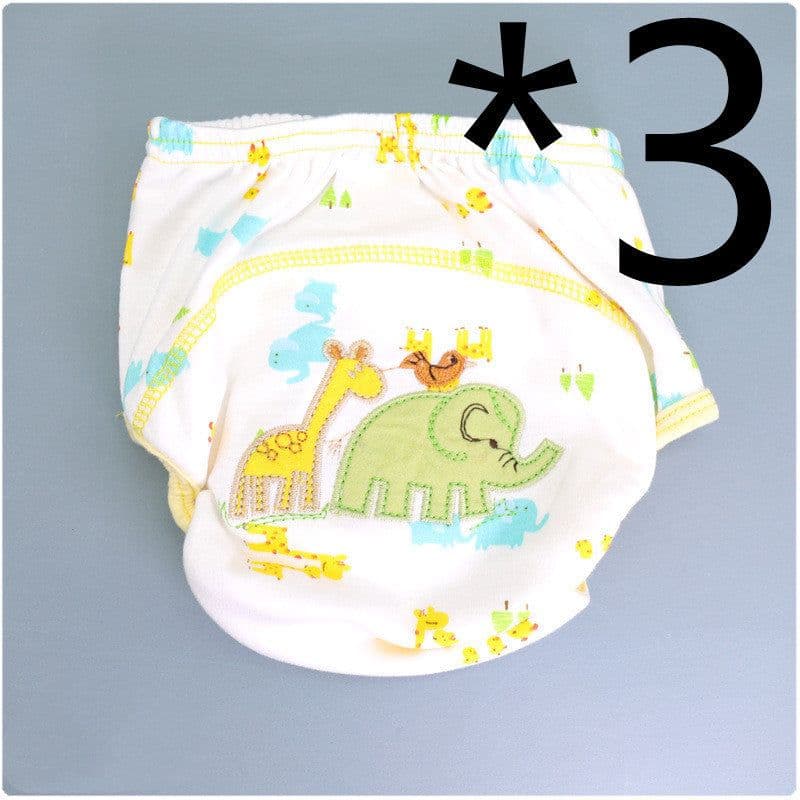 image-Summer Embroidered Baby Cotton Learning Pants Diaper Pocket Waterproof Training Pants Leak-Proof Breathable Bread Pants