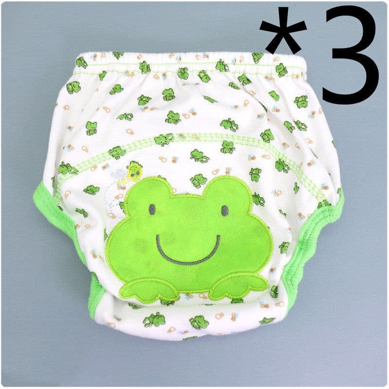 image-Summer Embroidered Baby Cotton Learning Pants Diaper Pocket Waterproof Training Pants Leak-Proof Breathable Bread Pants