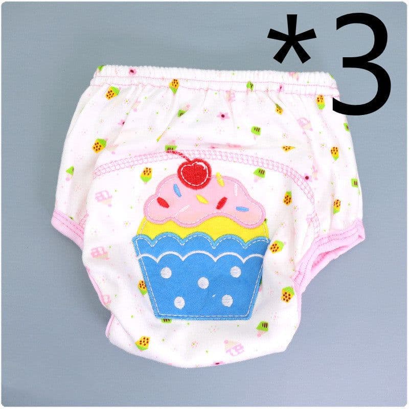 image-Summer Embroidered Baby Cotton Learning Pants Diaper Pocket Waterproof Training Pants Leak-Proof Breathable Bread Pants
