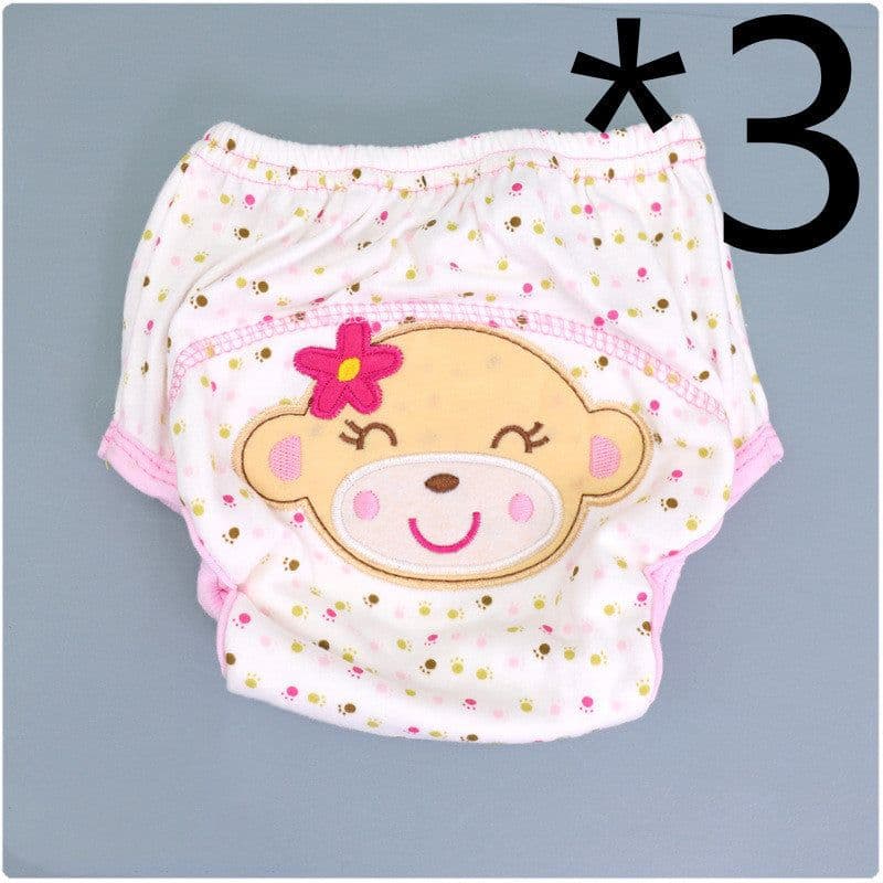 image-Summer Embroidered Baby Cotton Learning Pants Diaper Pocket Waterproof Training Pants Leak-Proof Breathable Bread Pants