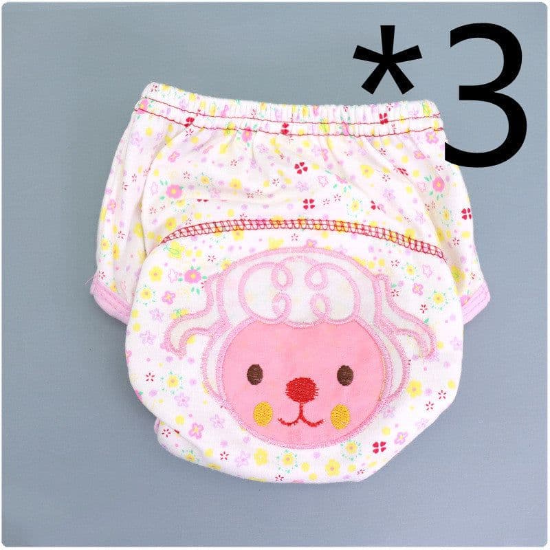 image-Summer Embroidered Baby Cotton Learning Pants Diaper Pocket Waterproof Training Pants Leak-Proof Breathable Bread Pants
