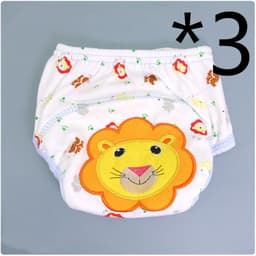 image-Summer Embroidered Baby Cotton Learning Pants Diaper Pocket Waterproof Training Pants Leak-Proof Breathable Bread Pants