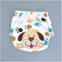 image-Summer Embroidered Baby Cotton Learning Pants Diaper Pocket Waterproof Training Pants Leak-Proof Breathable Bread Pants