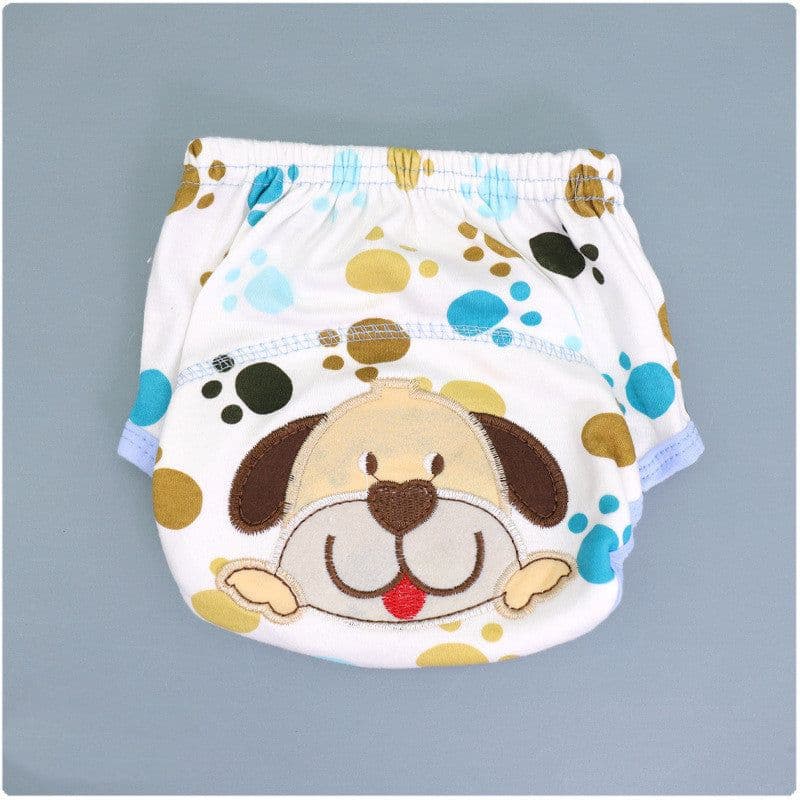 image-Summer Embroidered Baby Cotton Learning Pants Diaper Pocket Waterproof Training Pants Leak-Proof Breathable Bread Pants