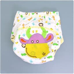 image-Summer Embroidered Baby Cotton Learning Pants Diaper Pocket Waterproof Training Pants Leak-Proof Breathable Bread Pants