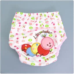 image-Summer Embroidered Baby Cotton Learning Pants Diaper Pocket Waterproof Training Pants Leak-Proof Breathable Bread Pants