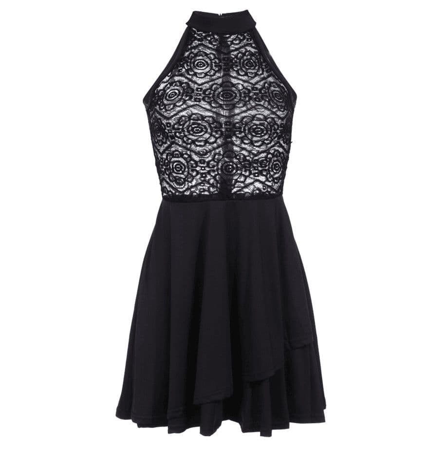 image-European And American Summer Sexy Lace Stitching Skirt