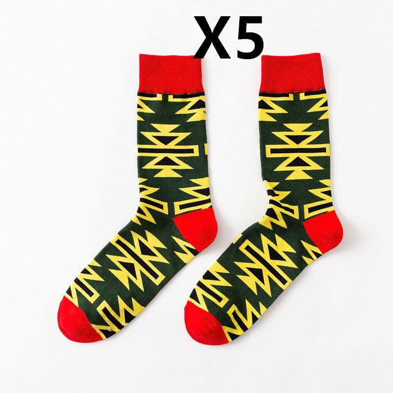 image-Trendy Fashion Men's Socks Happy Personality Colorful Men's Socks