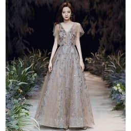 image-Temperament Ladies Long Sexy V-neck Elegant Dress