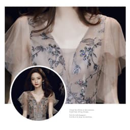 image-Temperament Ladies Long Sexy V-neck Elegant Dress