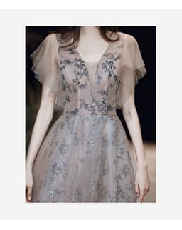 image-Temperament Ladies Long Sexy V-neck Elegant Dress