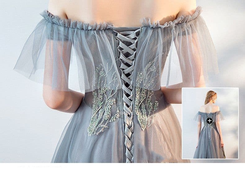 image-The Host's Annual Meeting Banquet Dress Skirt Fairy Air Shoulder Long Dress Female