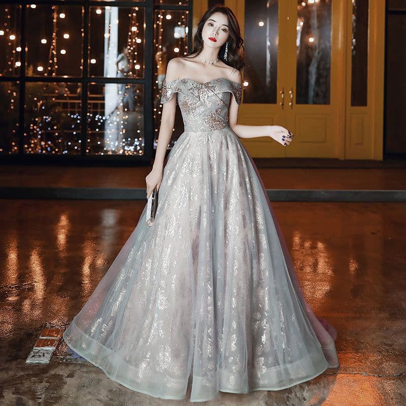 image-Retro Court Banquet Temperament Ladies Long Dress