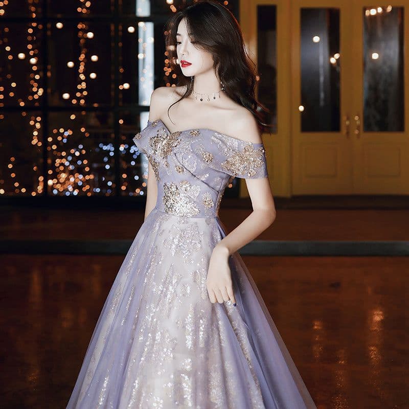 image-Retro Court Banquet Temperament Ladies Long Dress