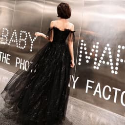 image-Women's Black Long Banquet Evening Dress