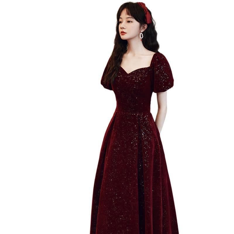 image-Toasting Dress Bridal red New Autumn and Winter Wedding Dress
