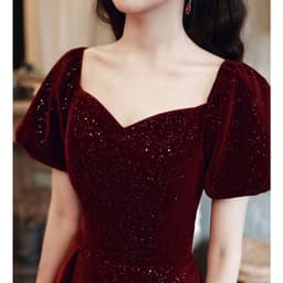 image-Toasting Dress Bridal red New Autumn and Winter Wedding Dress