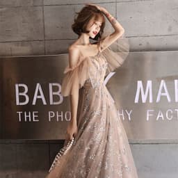 image-A Strappy Shoulder Fairy Evening Gown
