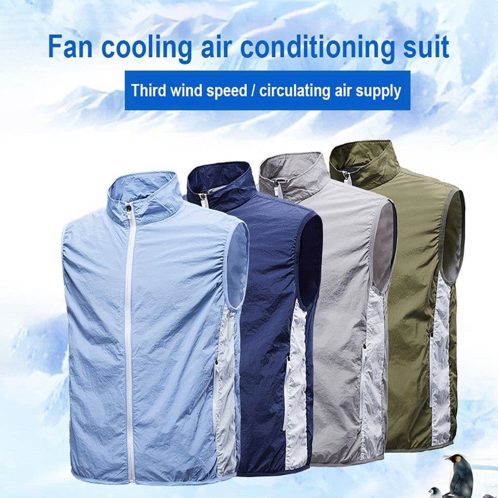 image-Summer Cooling Air Conditioning Clothing With Fan Clothing USB Charging Fan Clothing Sunscreen Vest Cooling Clothing Couple Work Clothes