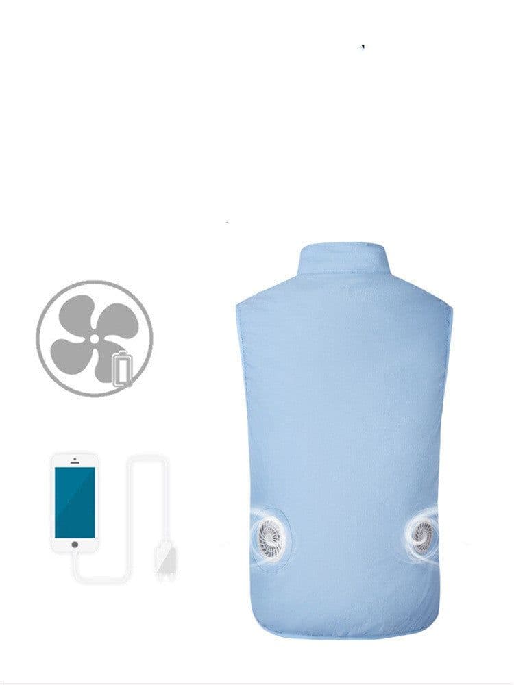 image-Summer Cooling Air Conditioning Clothing With Fan Clothing USB Charging Fan Clothing Sunscreen Vest Cooling Clothing Couple Work Clothes