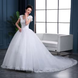image-Large Trailing Lace Lace Tie Wedding Dress Slim And Slim