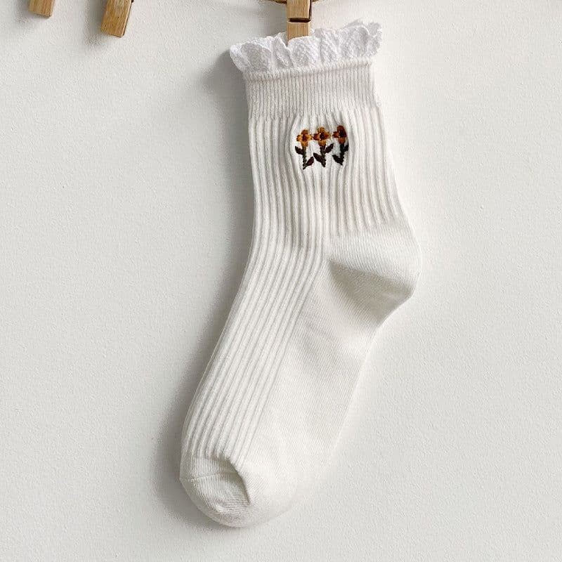 image-Lace Socks Women's Tube Socks Cute Japanese