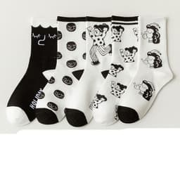 image-Black Socks Female Korean Cute Cartoon Socks