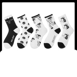 image-Black Socks Female Korean Cute Cartoon Socks
