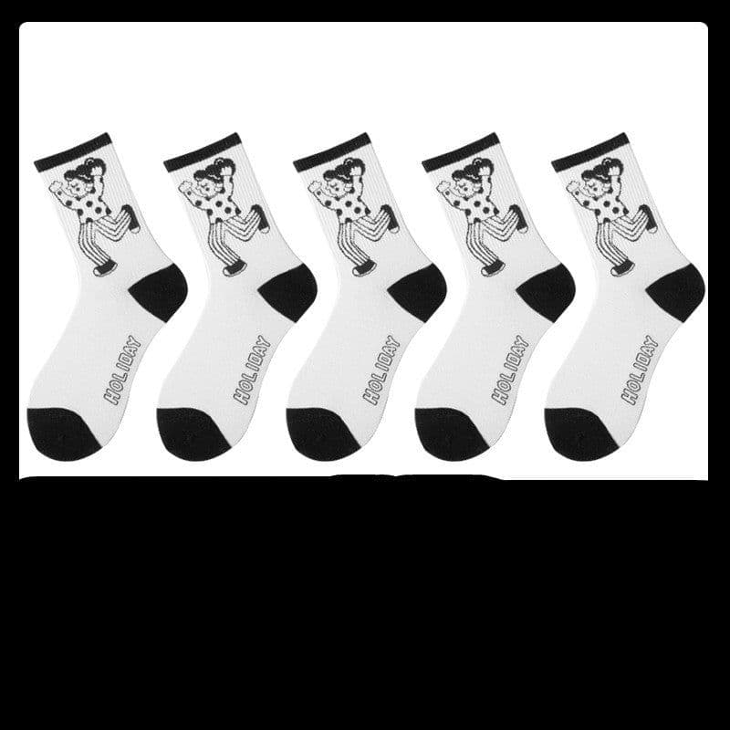 image-Black Socks Female Korean Cute Cartoon Socks