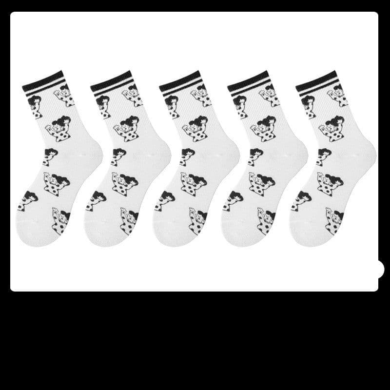 image-Black Socks Female Korean Cute Cartoon Socks