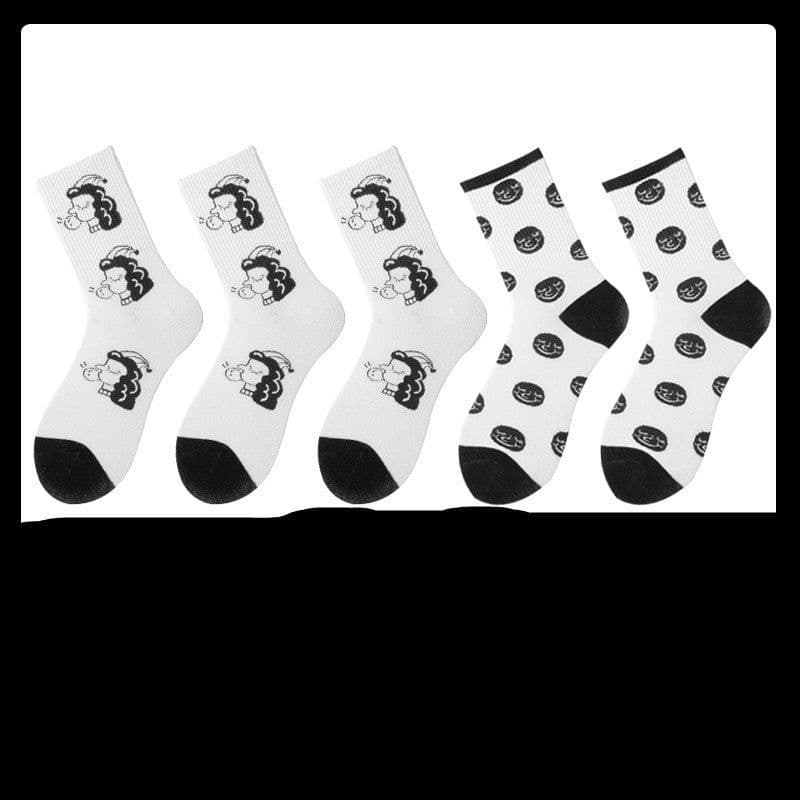 image-Black Socks Female Korean Cute Cartoon Socks