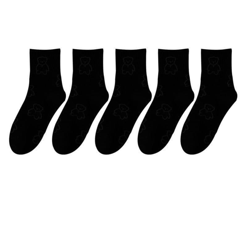 image-Black Socks Female Korean Cute Cartoon Socks