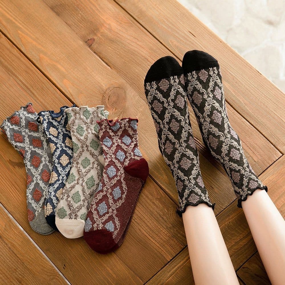 image-Women's Socks Fall Winter New Style Women's Socks Curled Loose Mouth Cotton Socks