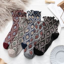 image-Women's Socks Fall Winter New Style Women's Socks Curled Loose Mouth Cotton Socks
