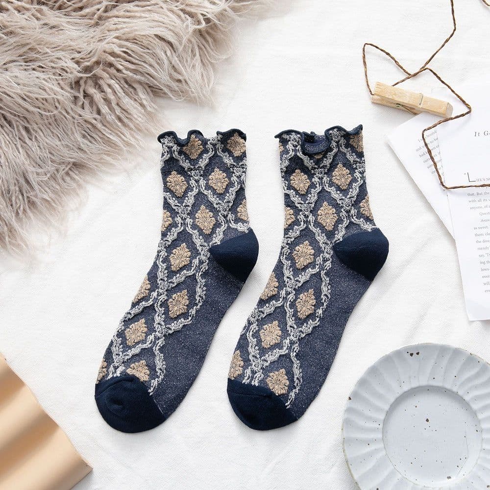 image-Women's Socks Fall Winter New Style Women's Socks Curled Loose Mouth Cotton Socks