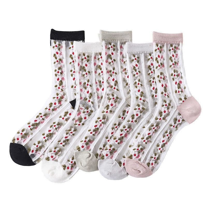 image-Transparent Socks Women's Tube Socks