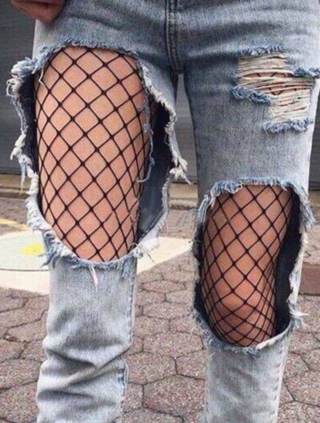 image-White Big Mesh Fine Mesh Fishnet Stockings Sexy Short Socks Women