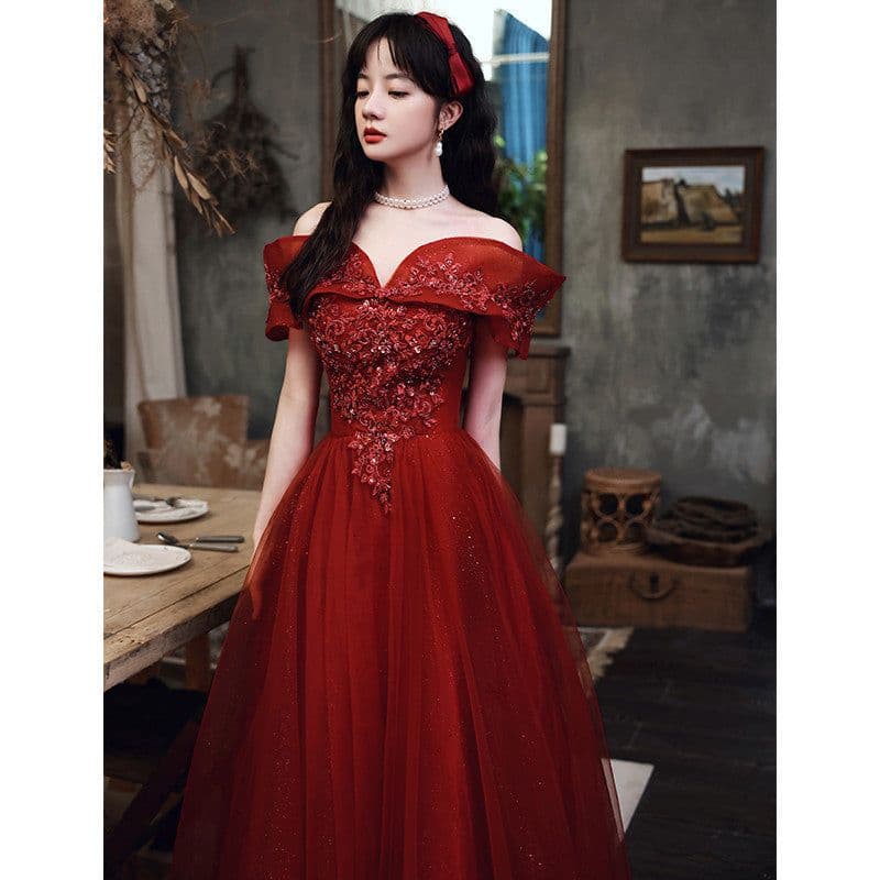 image-High-end Temperament French Light Luxury Long Evening Dress