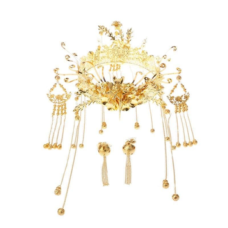 image-Tassel Suit Wedding Cheongsam Show And Hair Accessories