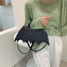 image-Halloween Spider Web Shape Shoulder Bags Personality Batgirl Tide Pu Handbags Fashoin Messenger Crossbody Bag