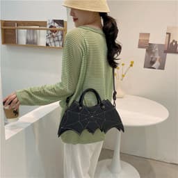 image-Halloween Spider Web Shape Shoulder Bags Personality Batgirl Tide Pu Handbags Fashoin Messenger Crossbody Bag