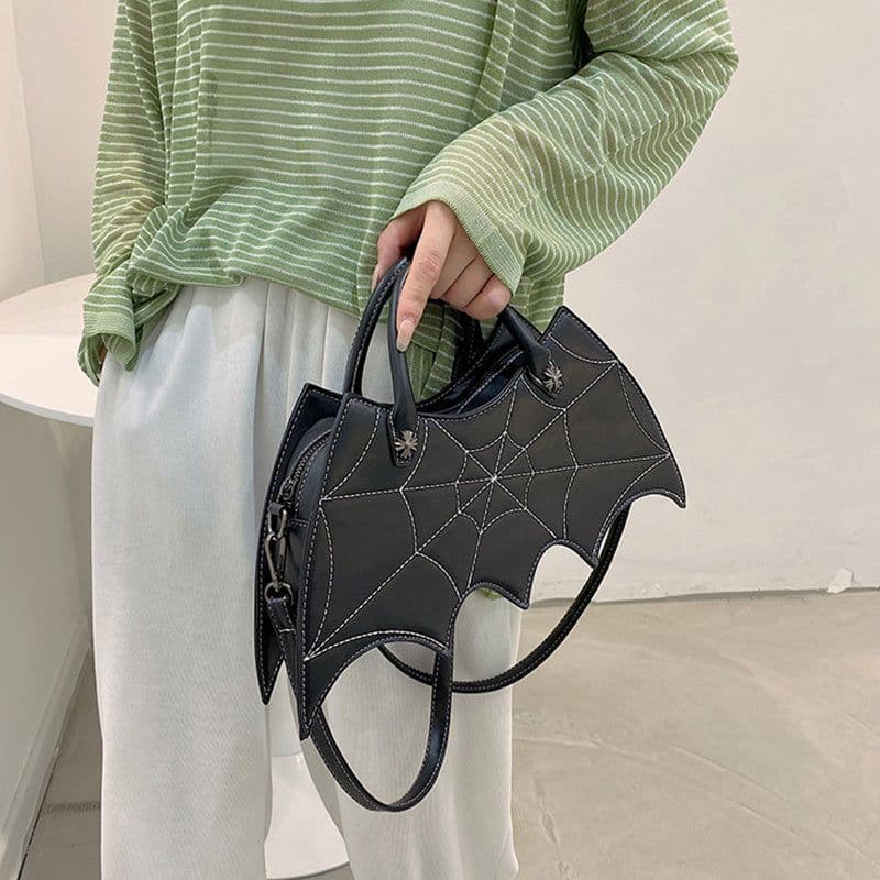 image-Halloween Spider Web Shape Shoulder Bags Personality Batgirl Tide Pu Handbags Fashoin Messenger Crossbody Bag