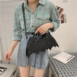 image-Halloween Spider Web Shape Shoulder Bags Personality Batgirl Tide Pu Handbags Fashoin Messenger Crossbody Bag