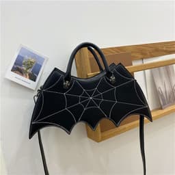 image-Halloween Spider Web Shape Shoulder Bags Personality Batgirl Tide Pu Handbags Fashoin Messenger Crossbody Bag