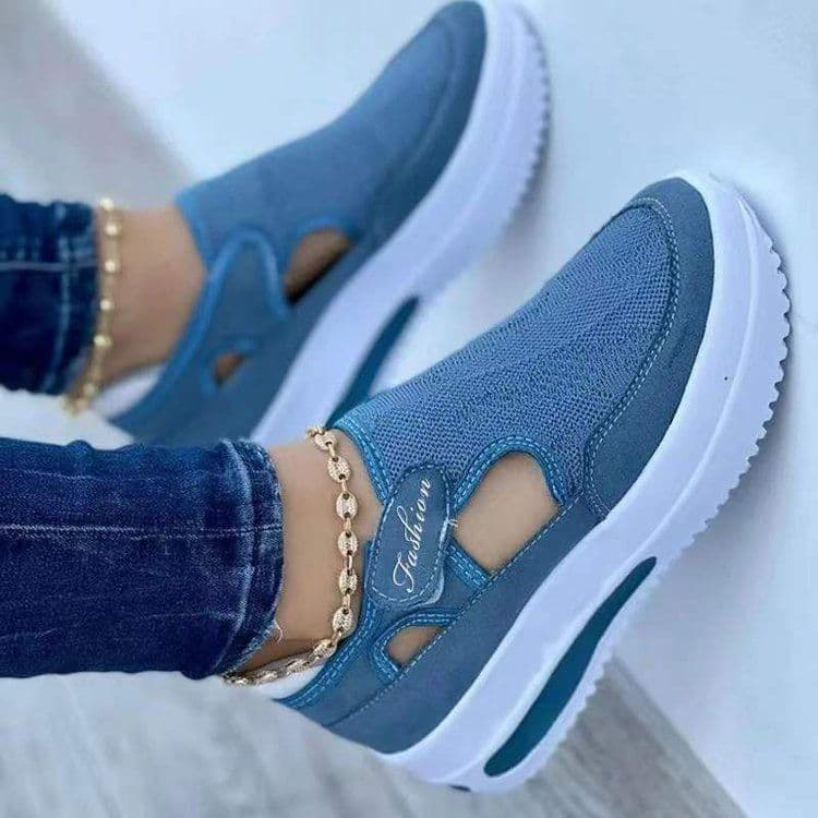image-Women's Sneakers Summer New Ladies Casual Low Wedge Breathable Non-Slip Comfort Feamle Sport Shoes Mesh Shoes Fashion Style
