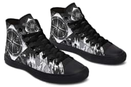 image-Fashion Print Couple High-Top Canvas Shoes